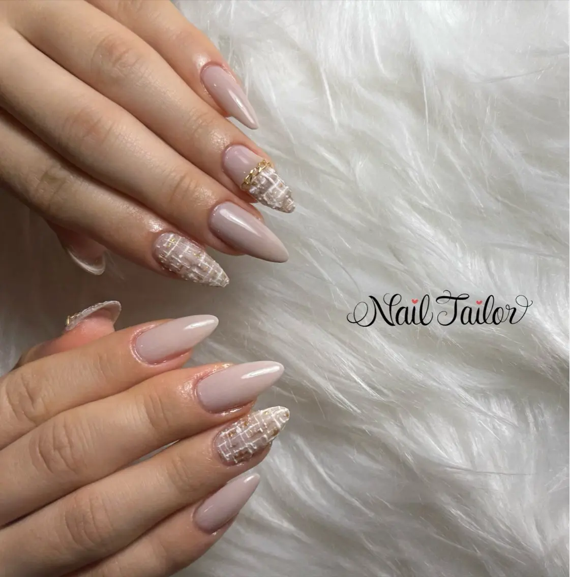ネイル オフィスネイル ワンカラーネイル ツイードネイル 冬ネイル ハンドネイル NailTailor ネイルテイラーのネイルデザイン