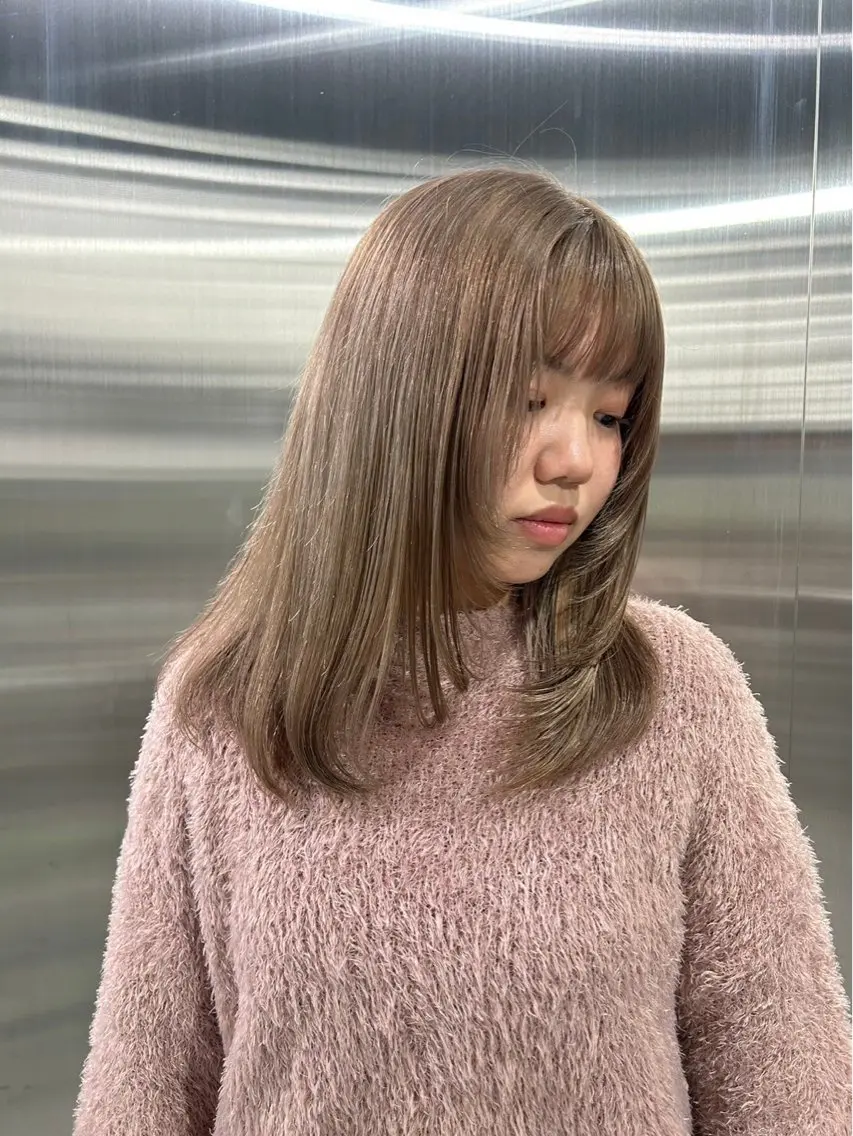 セミロング カラー セミロングパーマ バレイヤージュ ブリーチ ケアブリーチ ダブルカラー ヘアカラー シャドウパーマ/ ルーズパーマ/メンズのヘアスタイル