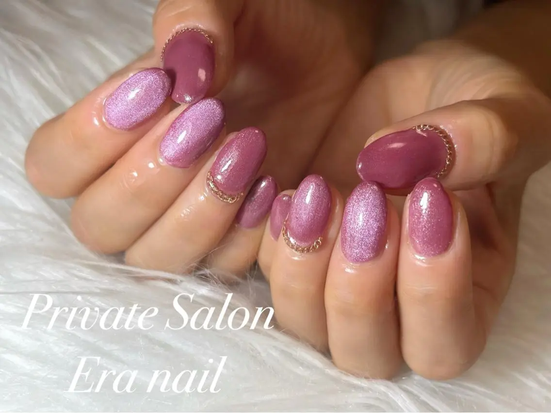 ネイル マグネットネイル マグネットワンカラー ワンカラーネイル ハンドネイル Era nailのネイルデザイン