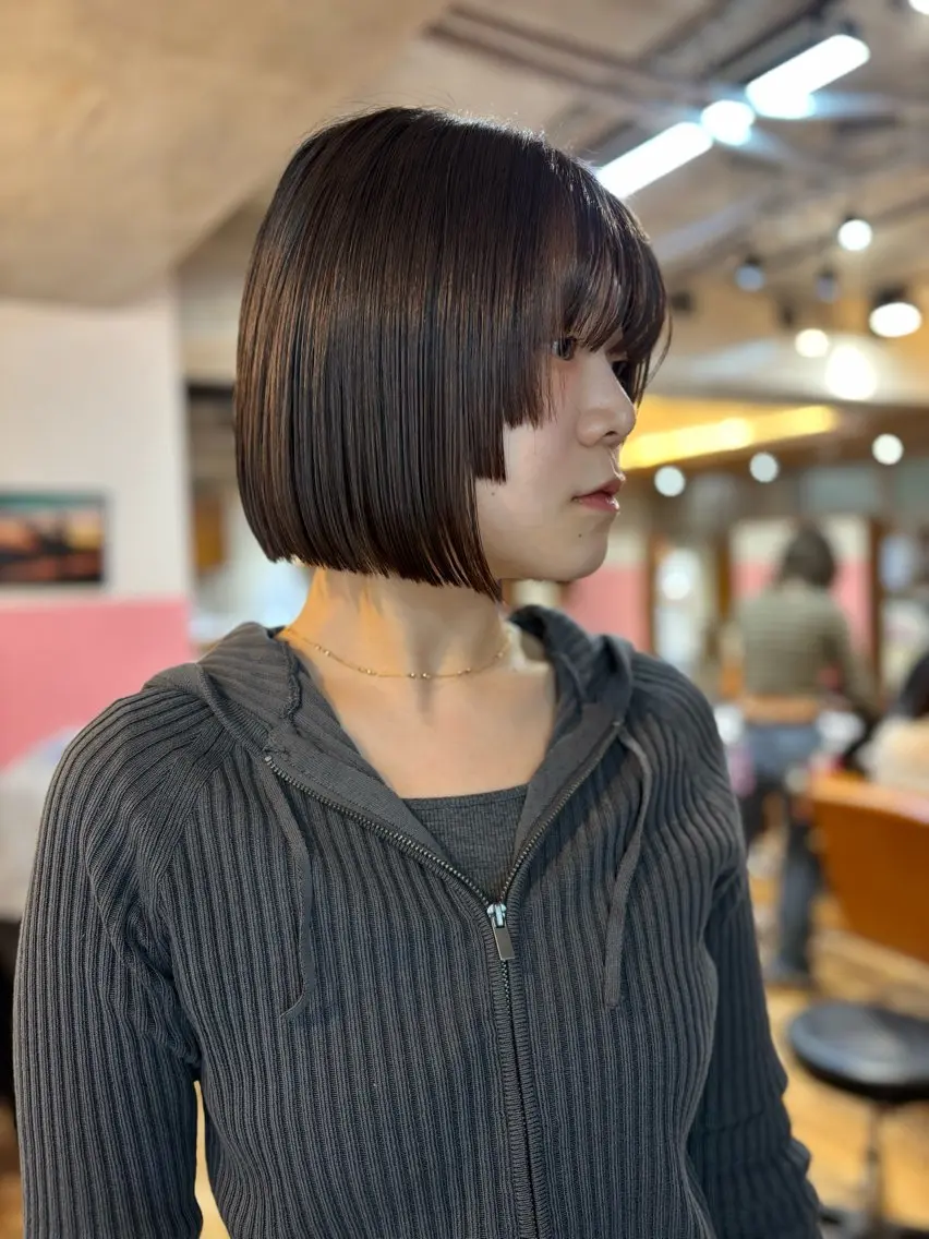 ミディアム カット ヘアカラー トリートメント ♥️ボブ/ブリーチ なしカラー/mahoのヘアスタイル