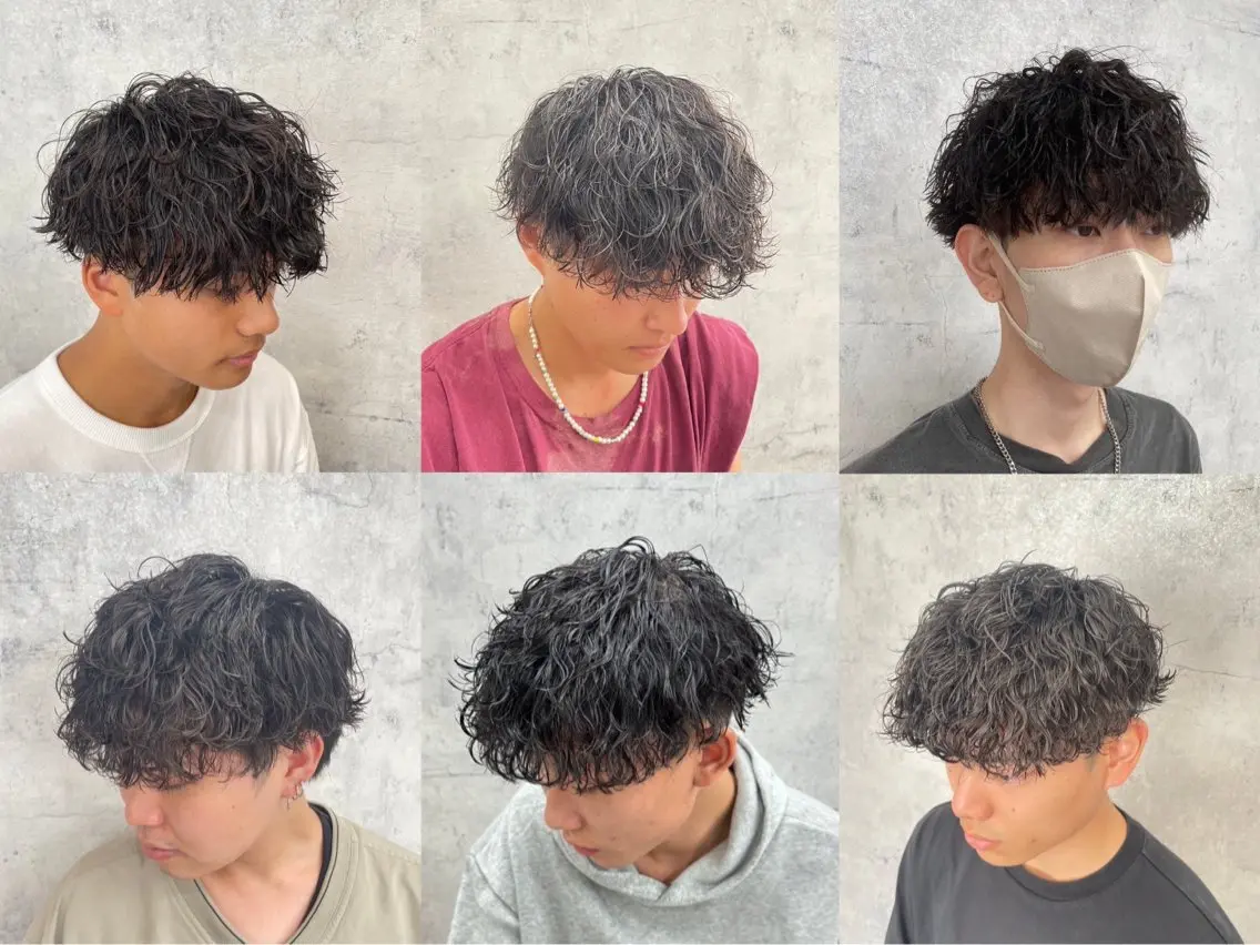 セミロング パーマ メンズ マッシュ 🫧透明感ケアカラー 守利🫧のヘアスタイル