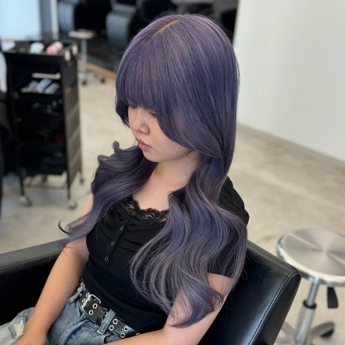 ロング カラー ブリーチ ブルーカラー ブルーラベンダー ラベンダーカラー カット ヘアカラー ハイトーン/エクステ /KENTAのヘアスタイル