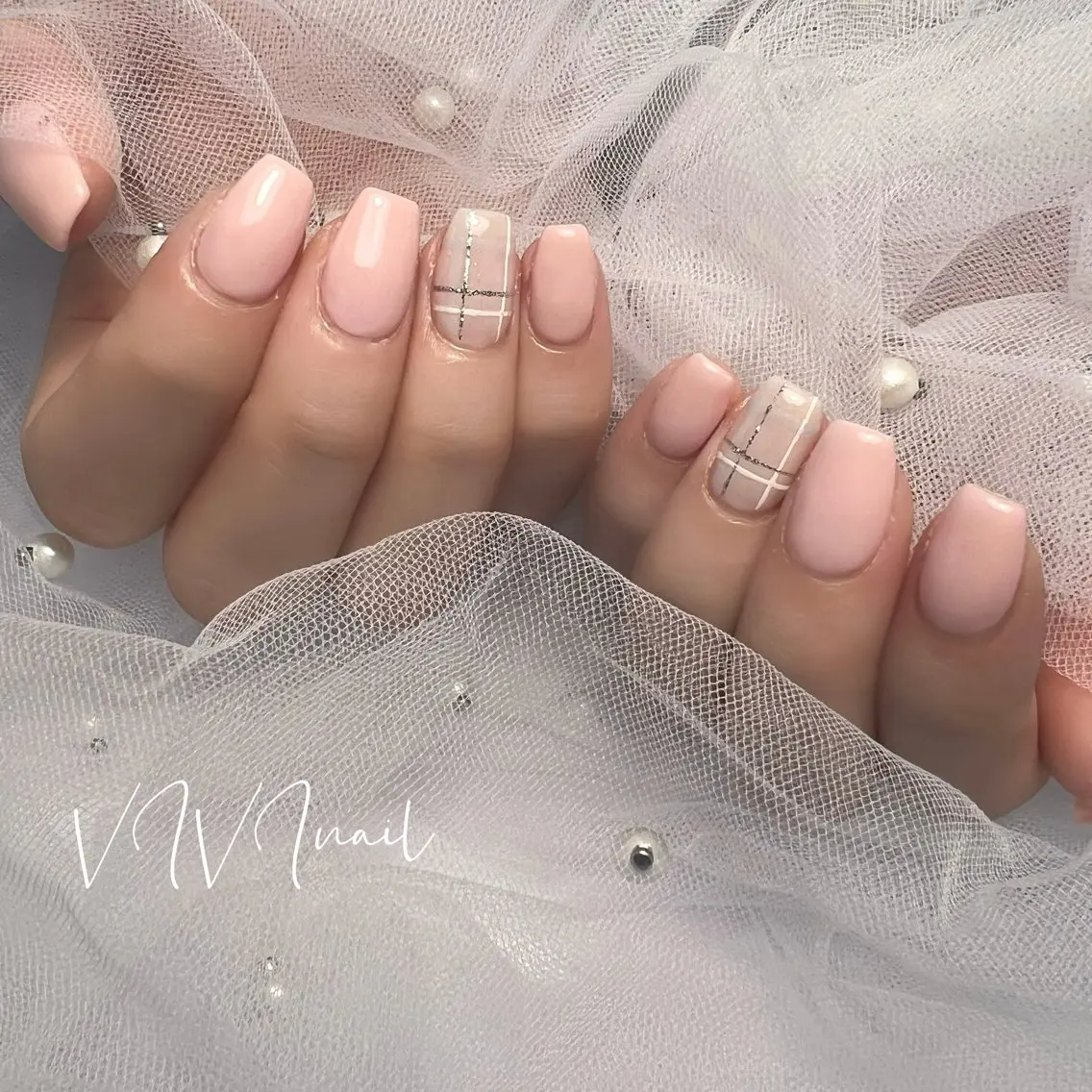 ネイル パステルネイル ピンク ハンドネイル vivi nailのネイルデザイン