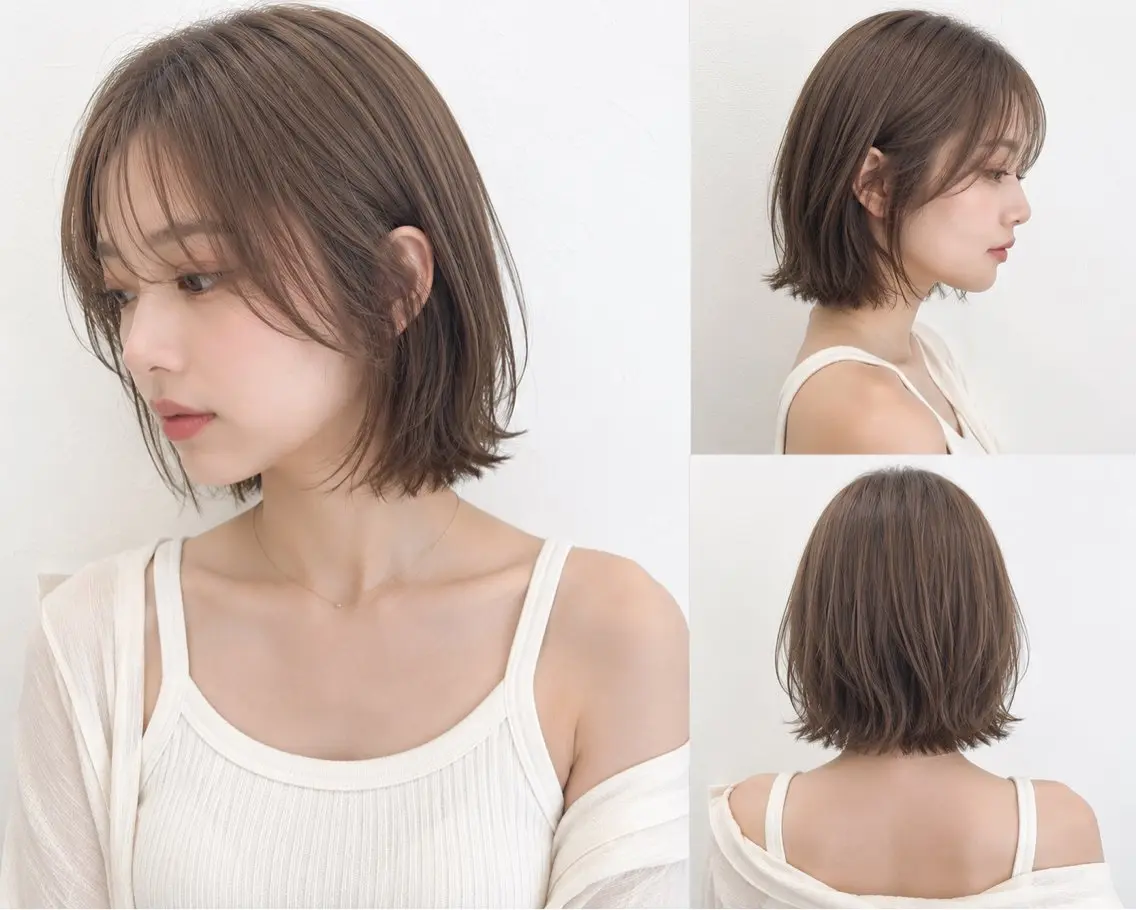 ミディアム カラー ベージュカラー ブリーチ 透明感カラー ブリーチなしカラー 原田 まなみのヘアスタイル