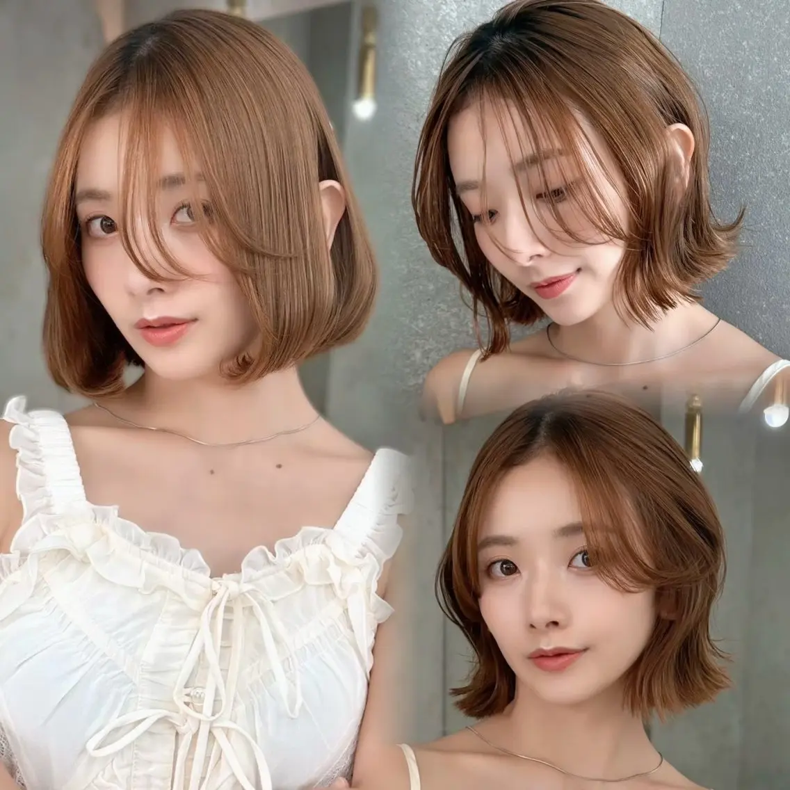 ショート カット ヘアカラー トリートメント 韓国レイヤー/艶髪/ 縮毛矯正/ 渡邊莉玖のヘアスタイル