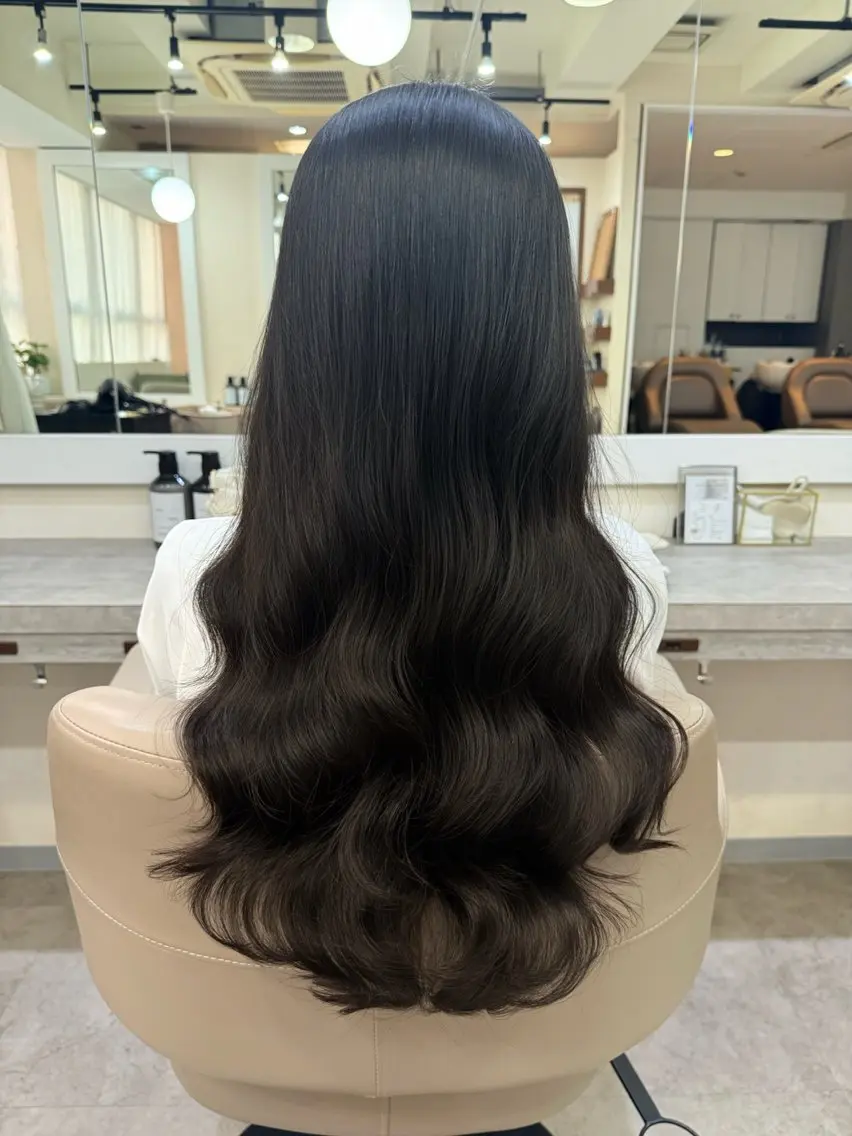 ロング パーマ カット パーマ トリートメント コテ巻き/パーマ/艶 透明感/荻原凜太郎のヘアスタイル