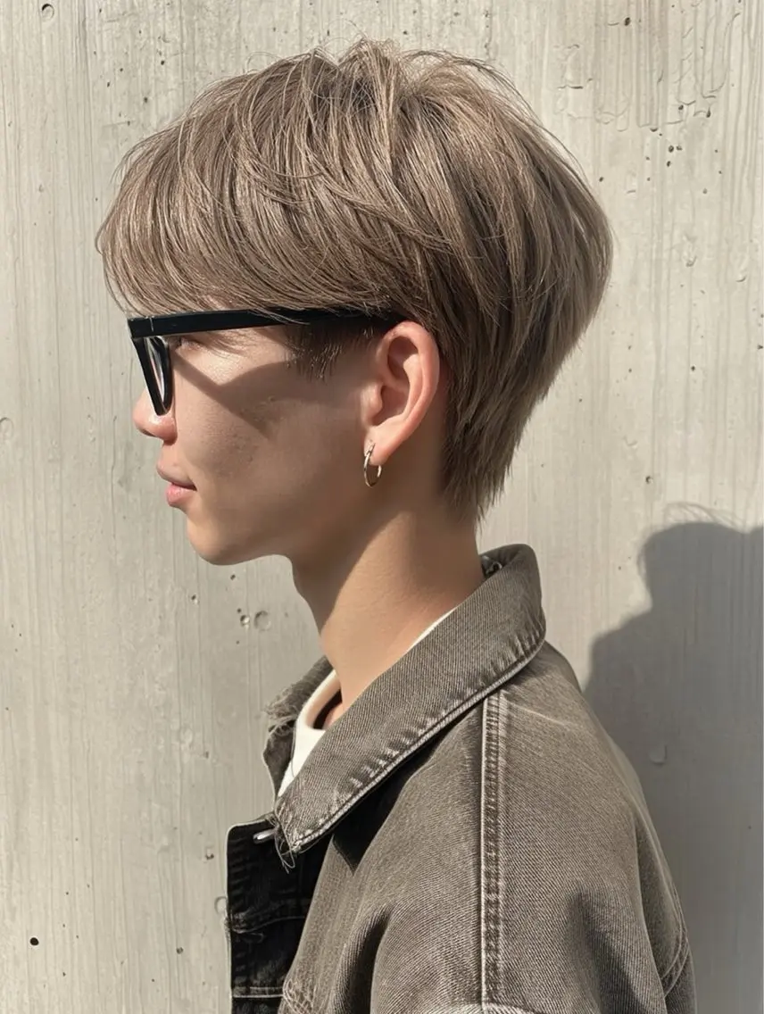 ショート カラー メンズ カット ヘアカラー ナチュラル×色気パ ーマ 渋谷/マナミのヘアスタイル