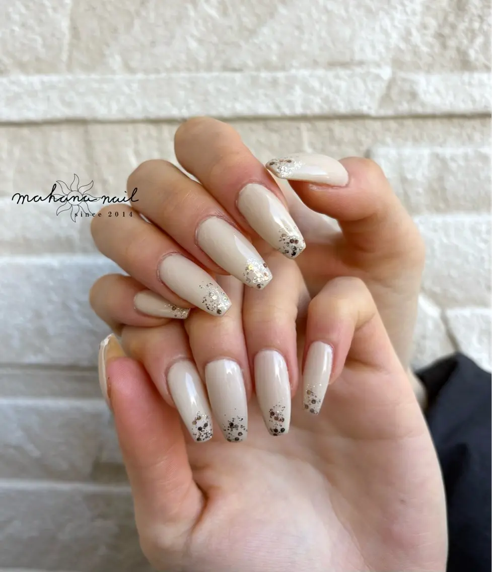 ネイル ラメ(グリッター) ロングネイル mahana nailのネイルデザイン