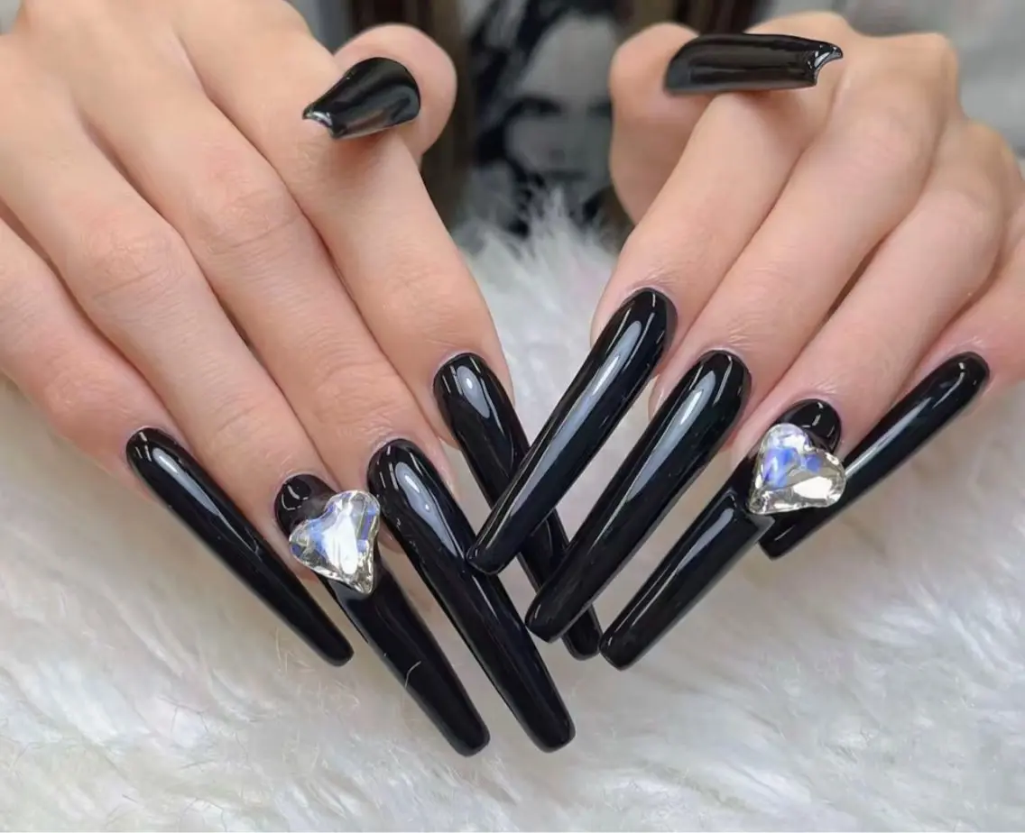 ネイル アートネイル ジェルネイル ロングネイル パラジェル ストーンネイル NiJi Nailsのネイルデザイン