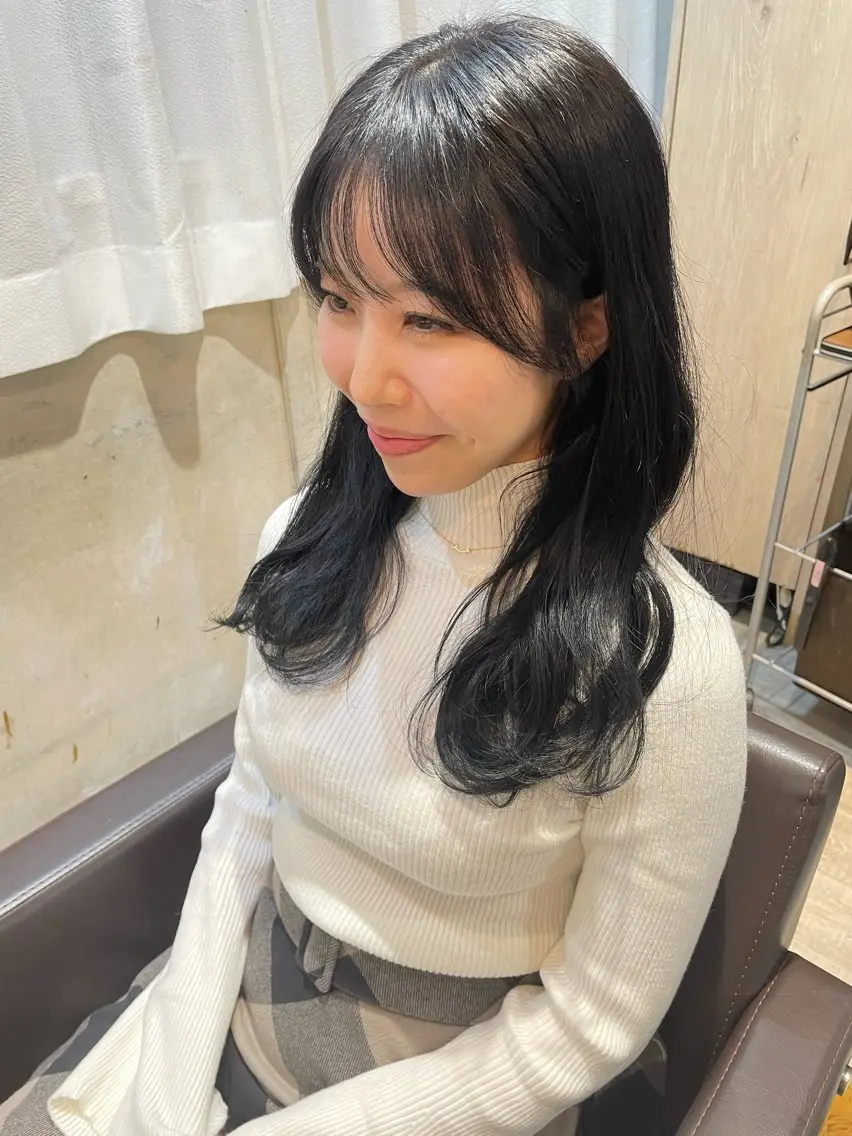 セミロング カラー✨縮毛矯正✨ ハギワラケンタのヘアスタイル