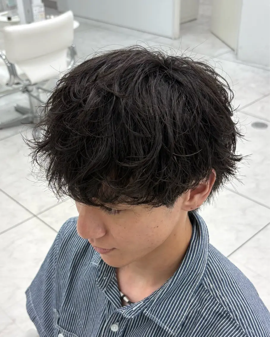 ショート カラー パーマ ヘアアレンジ メンズ メンズパーマ カット パーマ 水谷 璃温のヘアスタイル