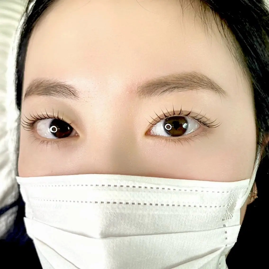 まつ毛パーマ　美容液コーティング仕上げの写真