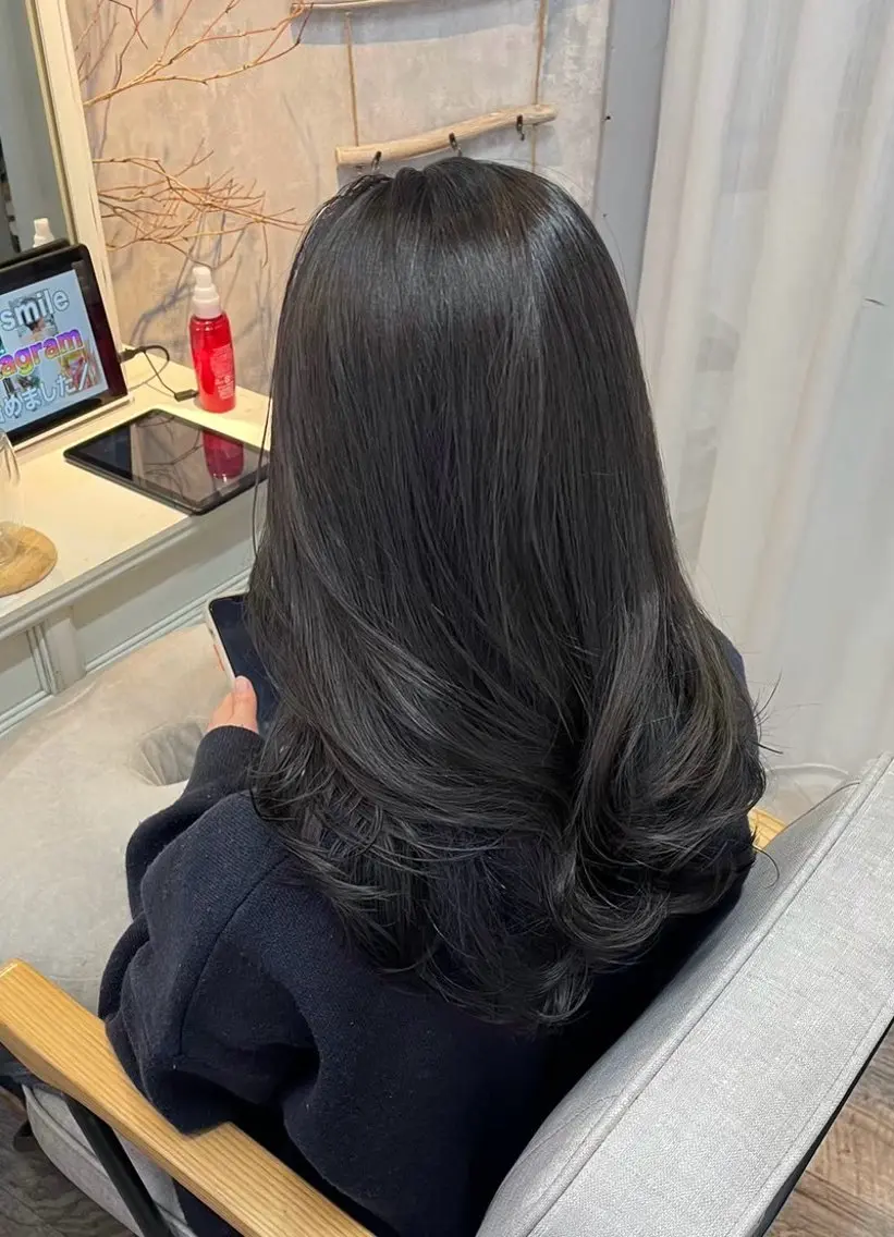 ロング 韓国風ヘア レイヤーカット カット 再現性重視ショート/ レイヤー/ヘアセットのヘアスタイル