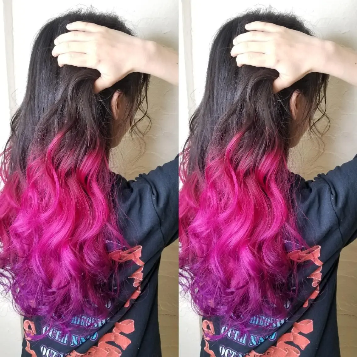 ロング カラー ヘアカラー ツヤ髪✨縮毛矯正 ハイトーンカラーのヘアスタイル