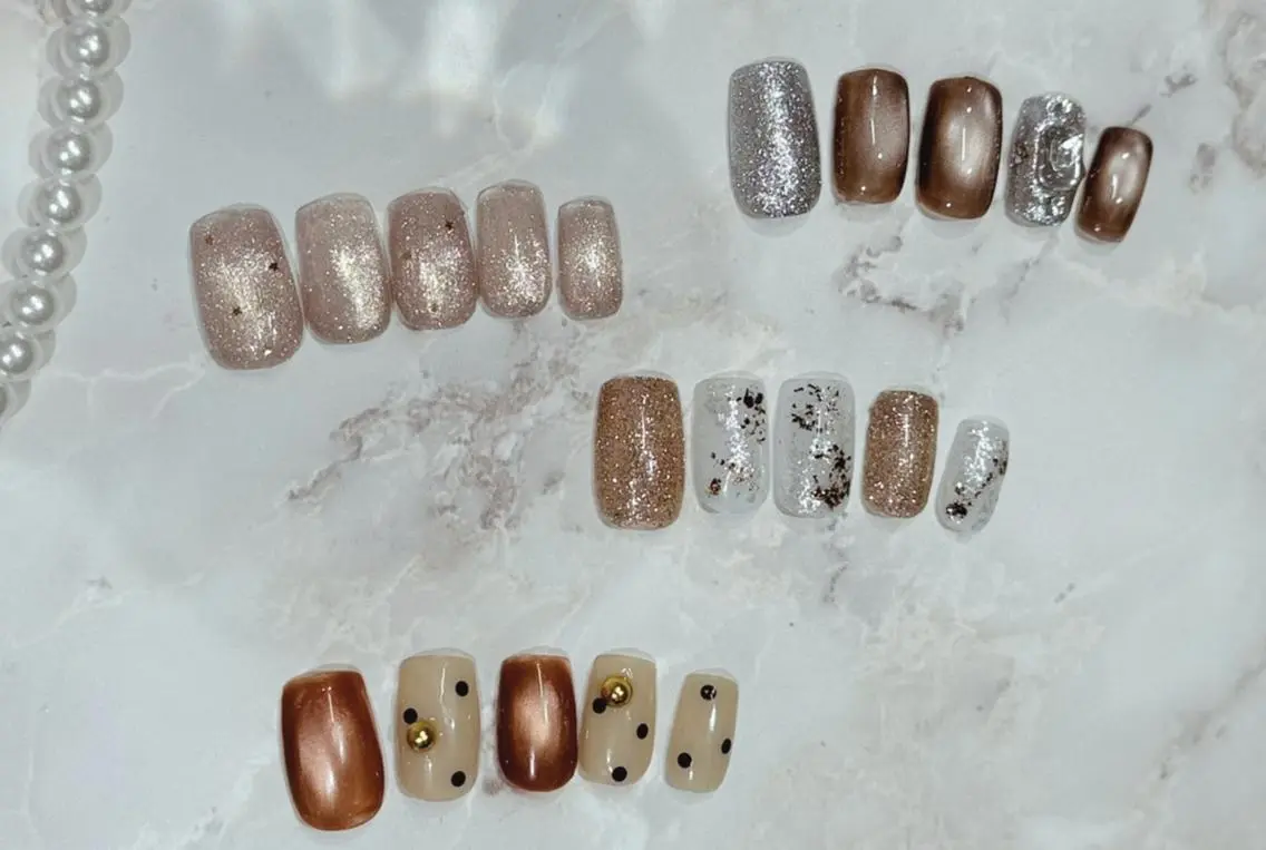 ネイル ブラウン マグネットネイル ハンドネイル Nail Salon Lindaのネイルデザイン
