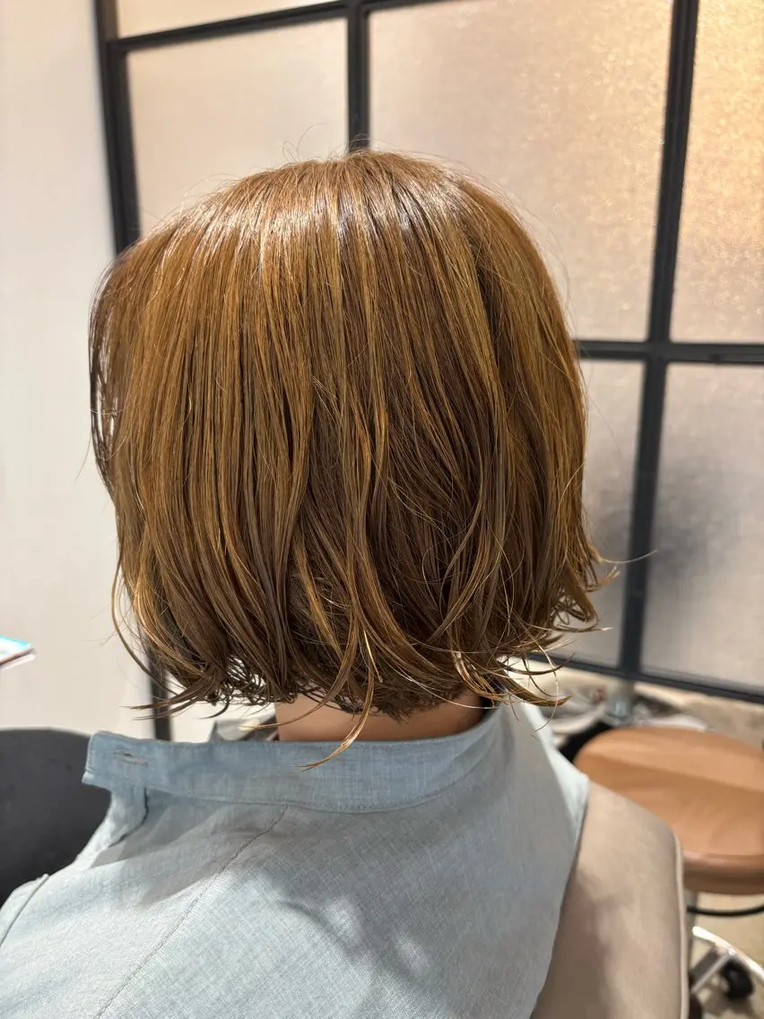 ショート カラー パーマ ニュアンスパーマ 髪質改善 yuikaのヘアスタイル