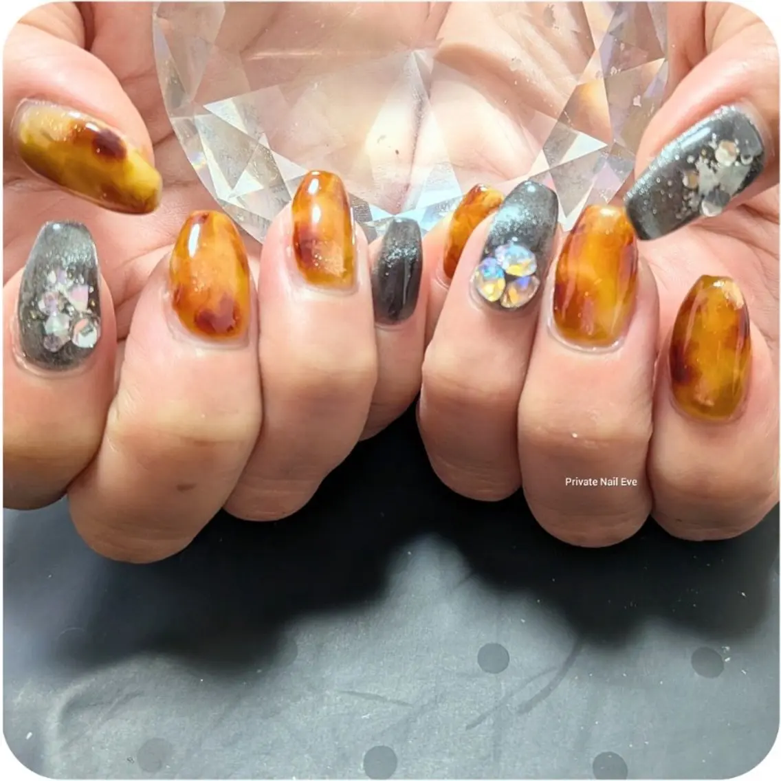 ネイル べっ甲ネイル ハンドネイル ネイル junkoのネイルデザイン