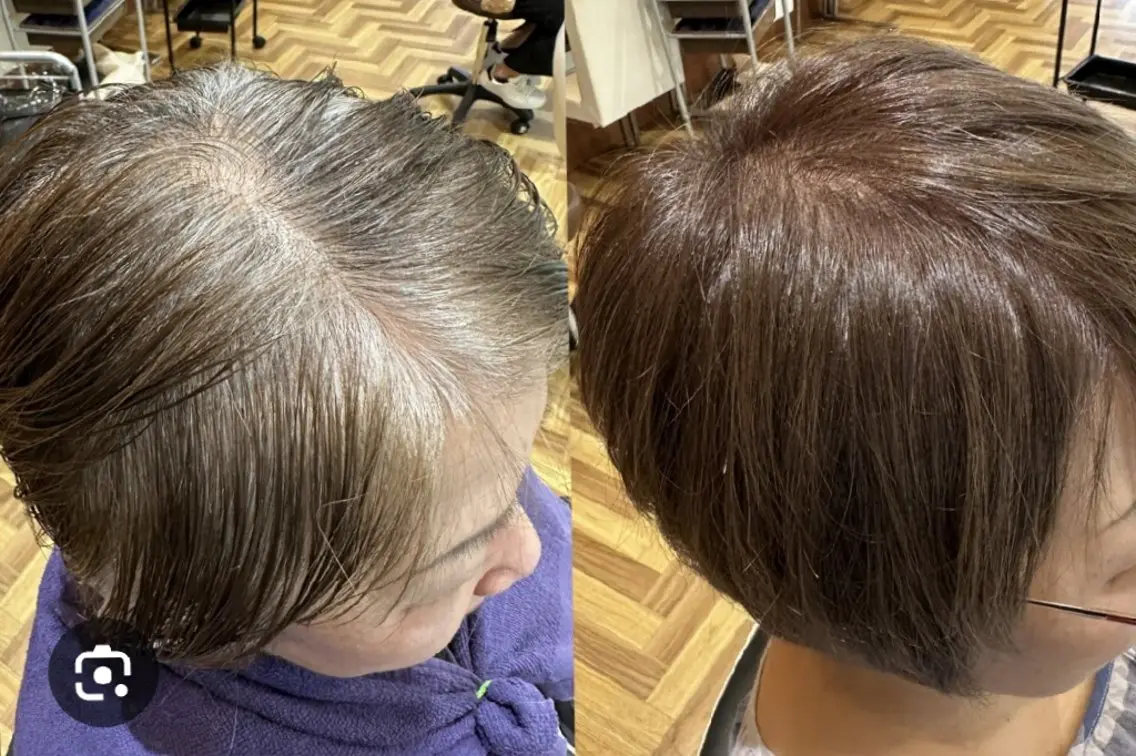 🤩ツヤが違うイルミナカラーで白髪ぼかしの写真
