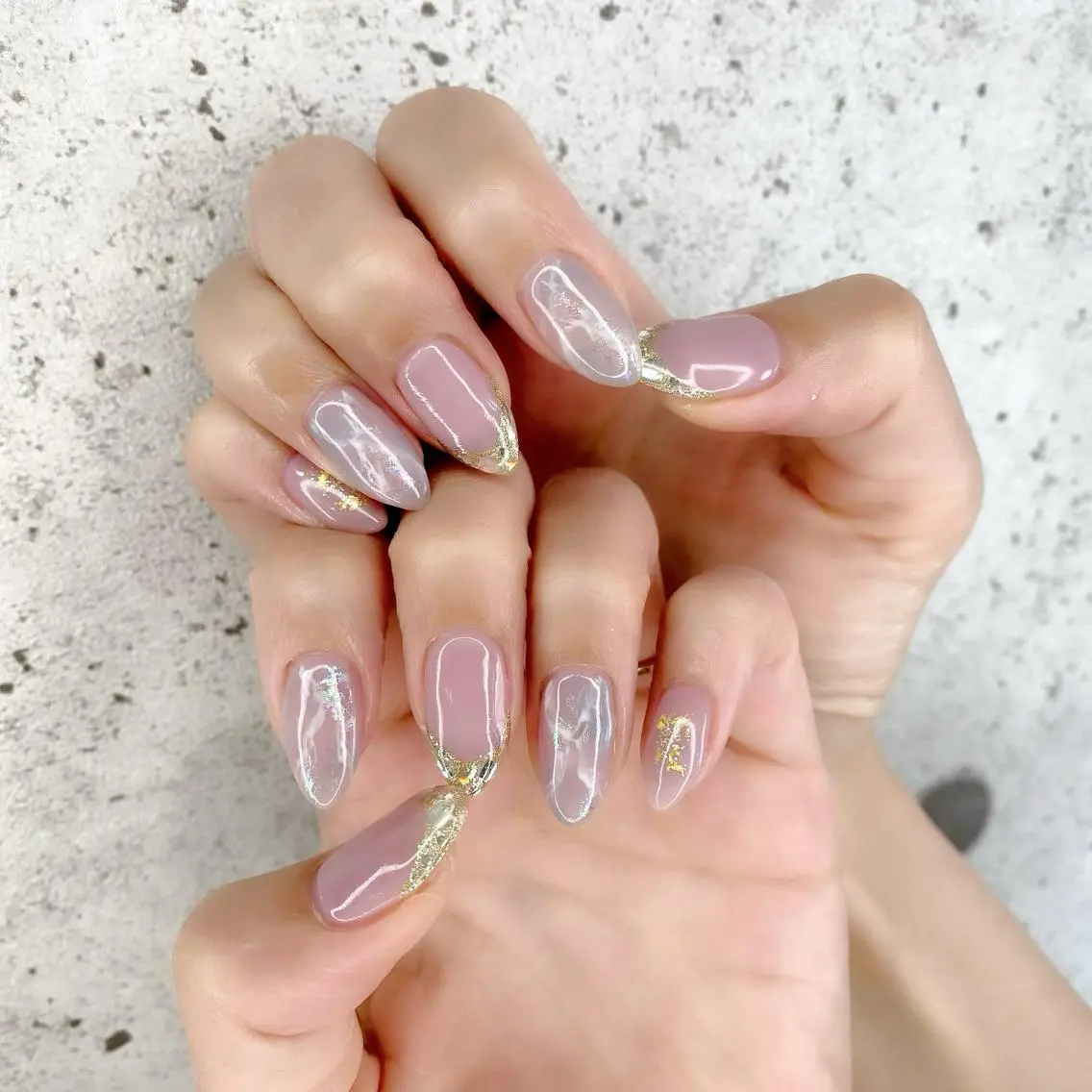 セミロング カラー パーマ ヘアアレンジ メンズ キッズ ネイル マツエク・マツパ アートネイル フレンチネイル ガラスフレンチ ロングネイル 大理石ネイル(マーブル) ハンドネイル Salon Ｋのネイルデザイン
