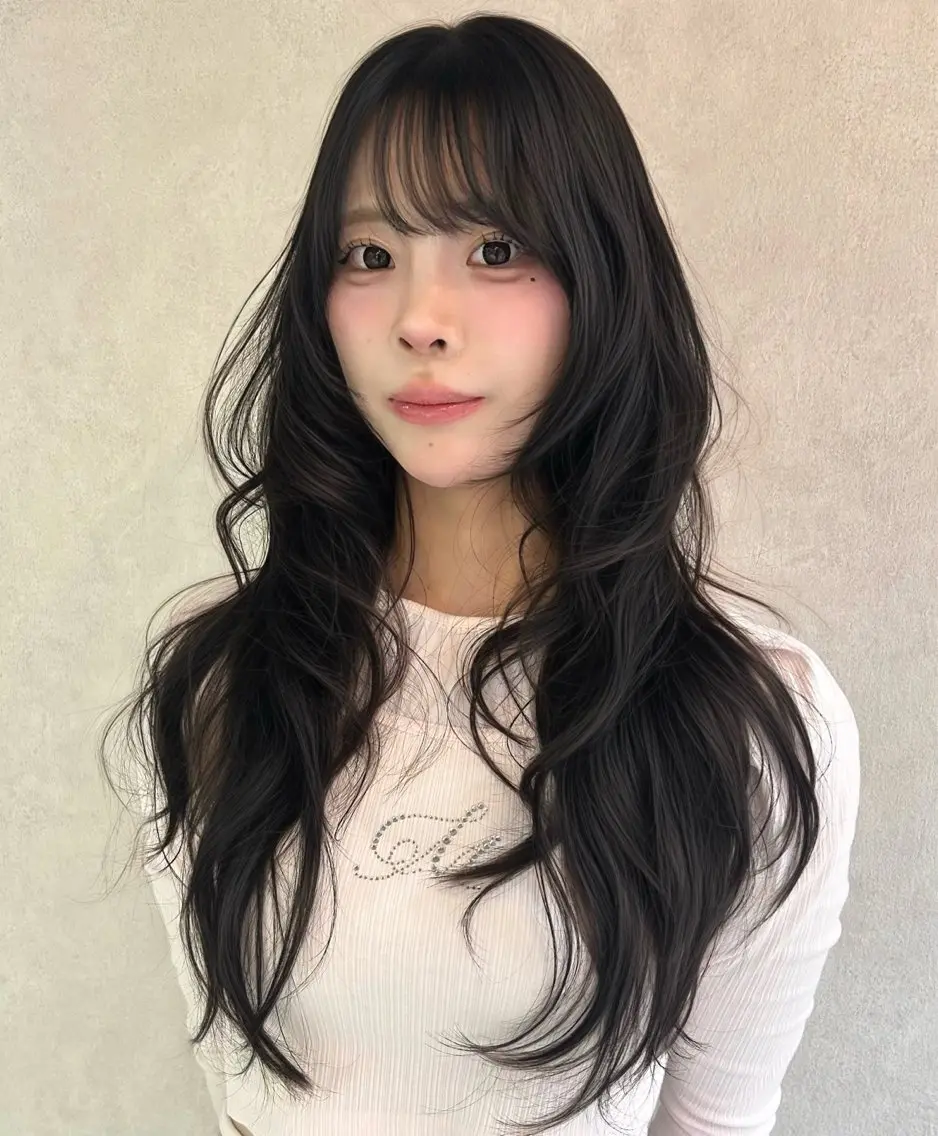 ロング カラー ヘアアレンジ 縮毛矯正 レイヤーカット×髪質 改善🇰🇷シオリのヘアスタイル