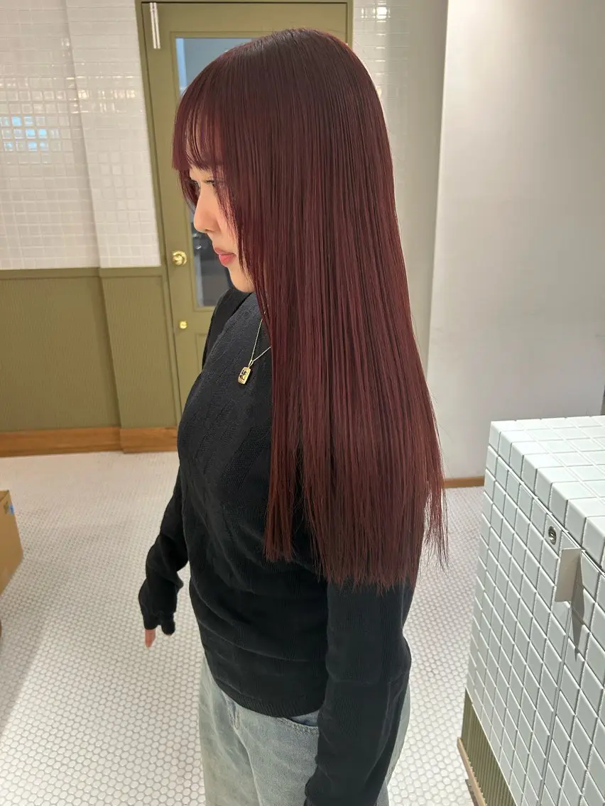 ロング カラー ブリーチ ブラウンカラー ダブルカラー ブリーチなしカラー レッドカラー カット ヘアカラー マンツーマン美容師 立川　♡MIHO♡のヘアスタイル