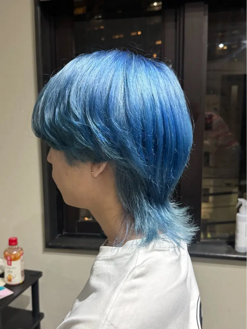 カラー メンズ メンズブリーチ メンズハイトーン ブリーチ ブルーカラー ケアブリーチ カット ヘアカラー 28日空き◎髪質改善 misatoのヘアスタイル