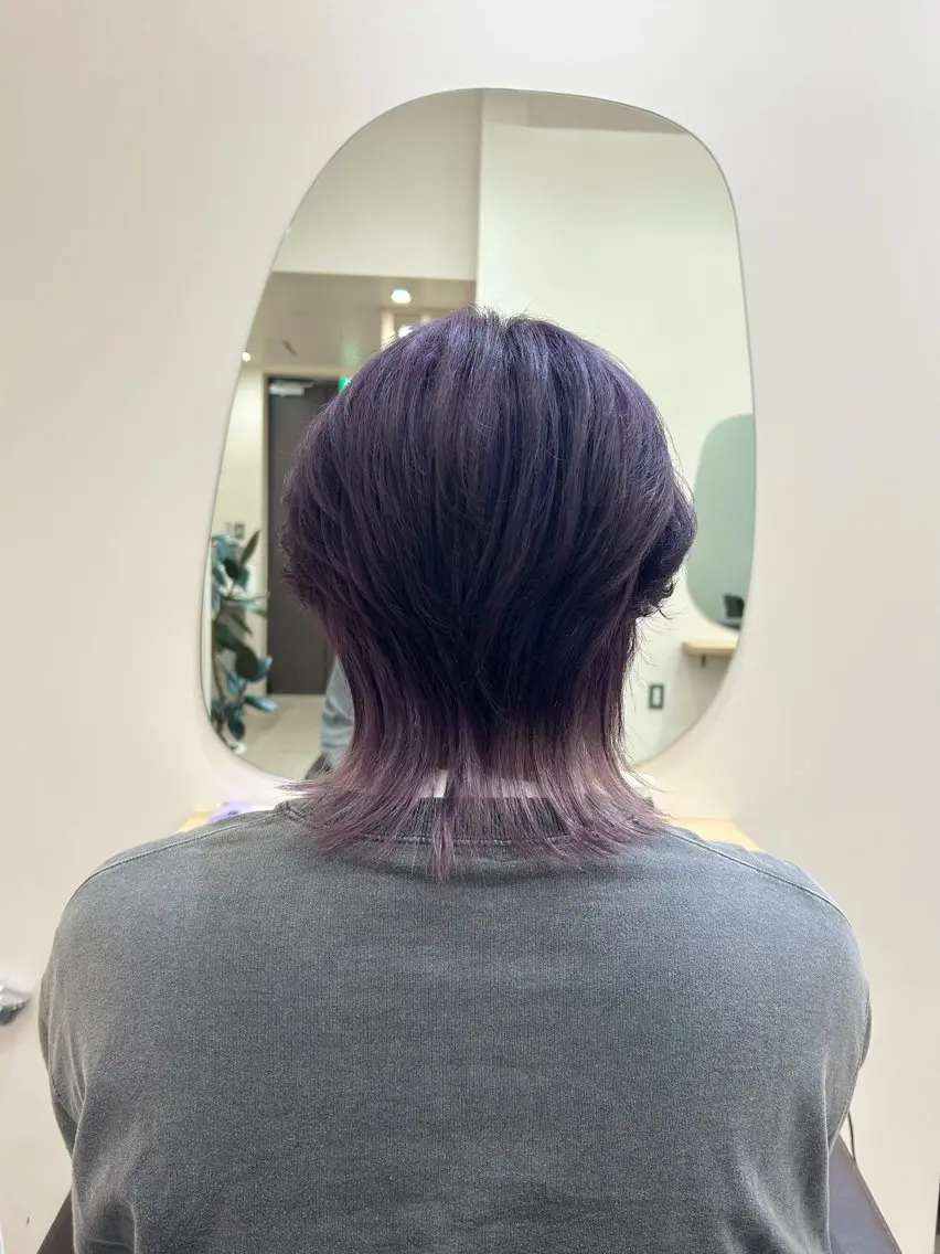 カラー メンズ メンズウルフカット ウルフカット ヘアカラー トリートメント 透明感/ダブルカラー /🌸ERI🌸のヘアスタイル