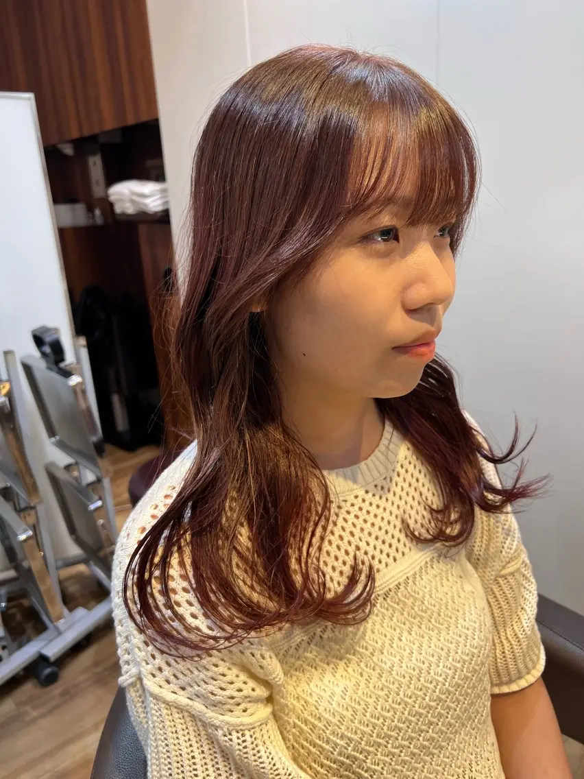 ミディアム カラー カット ヘアカラー トリートメント しみず さくら🌸のヘアスタイル