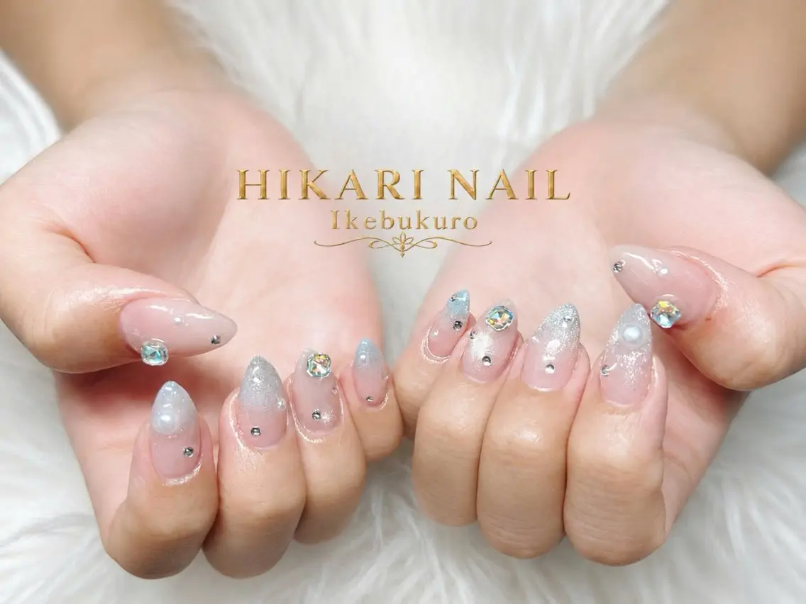 ネイル チークネイル 長さ出し フレンチネイル ガーリー ハロウィン ハンドネイル HikariNail Ikebukuroのネイルデザイン