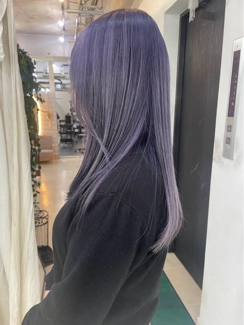 ミディアム カラー ラベンダーカラー ヘアカラー トリートメント GiseL 博多筑紫口店のヘアスタイル