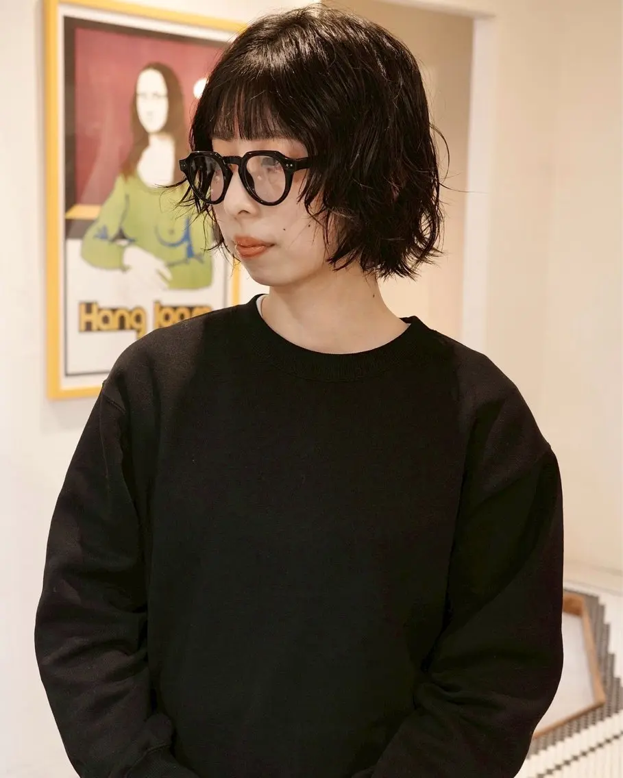 ショート パーマ カット パーマ トリートメント (h)wim ウィムのヘアスタイル