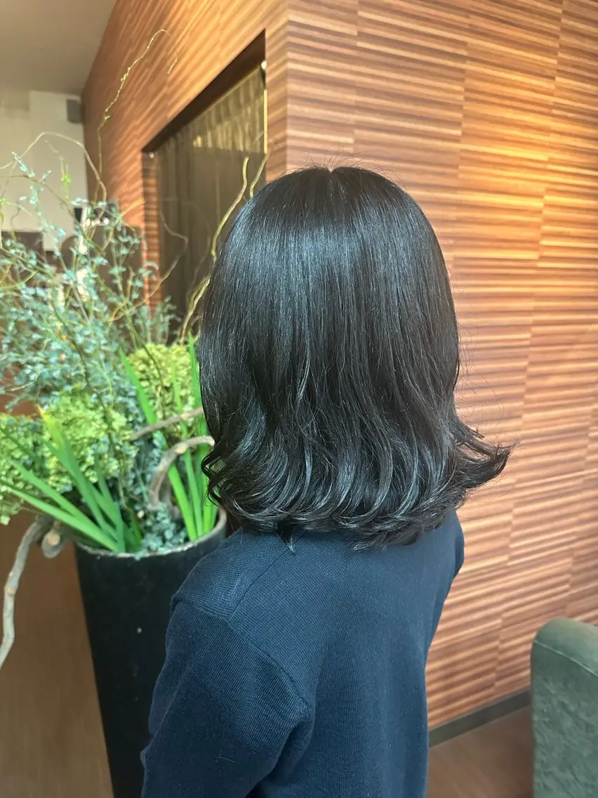 ミディアム パーマ ミディアムパーマ 💜推しインナー カラー/菊池柊真💜のヘアスタイル