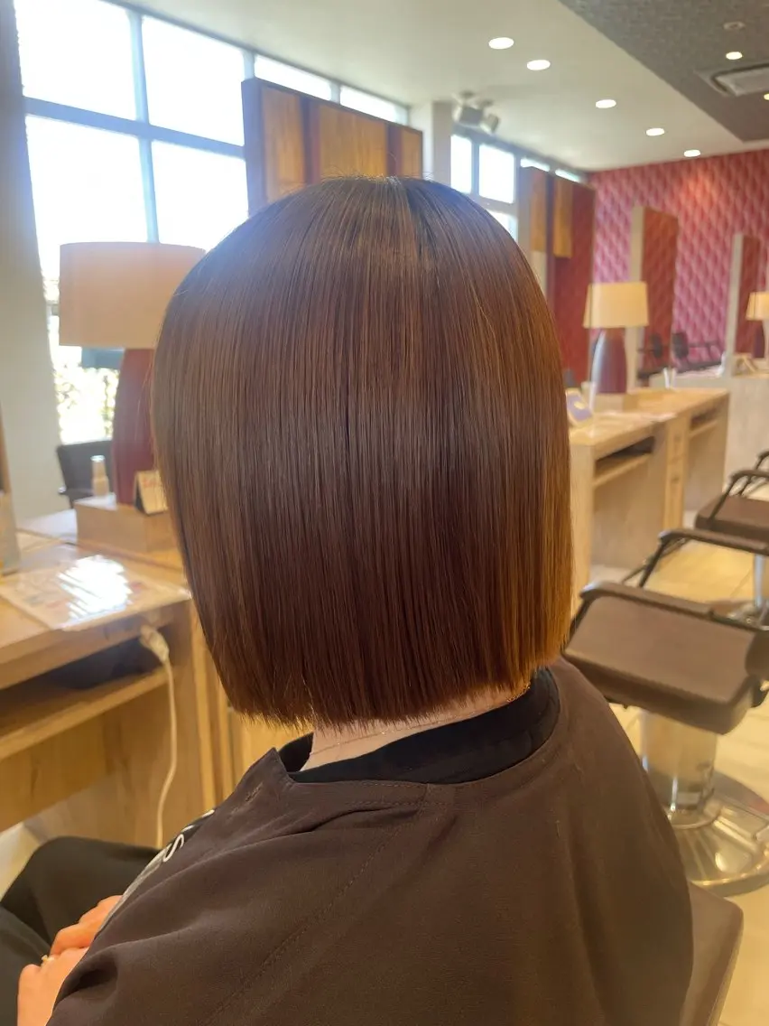 ミディアム 縮毛矯正 柳元 蘭夢のヘアスタイル