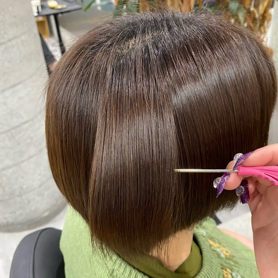 ショート パーマ 縮毛矯正 Runa/大人 かわいいハイトーンのヘアスタイル