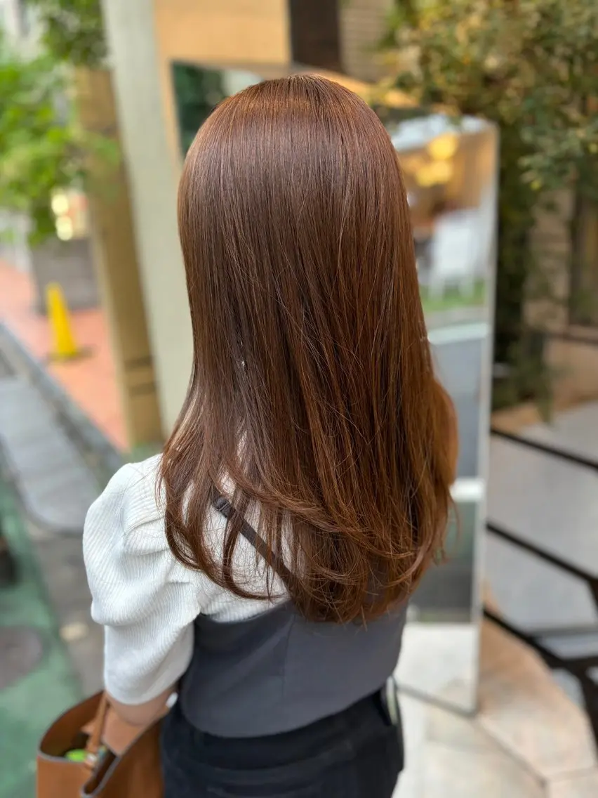 ロング カラー ブラウンカラー レイヤーカット 永井大樹✨ 透明感カラー✨のヘアスタイル