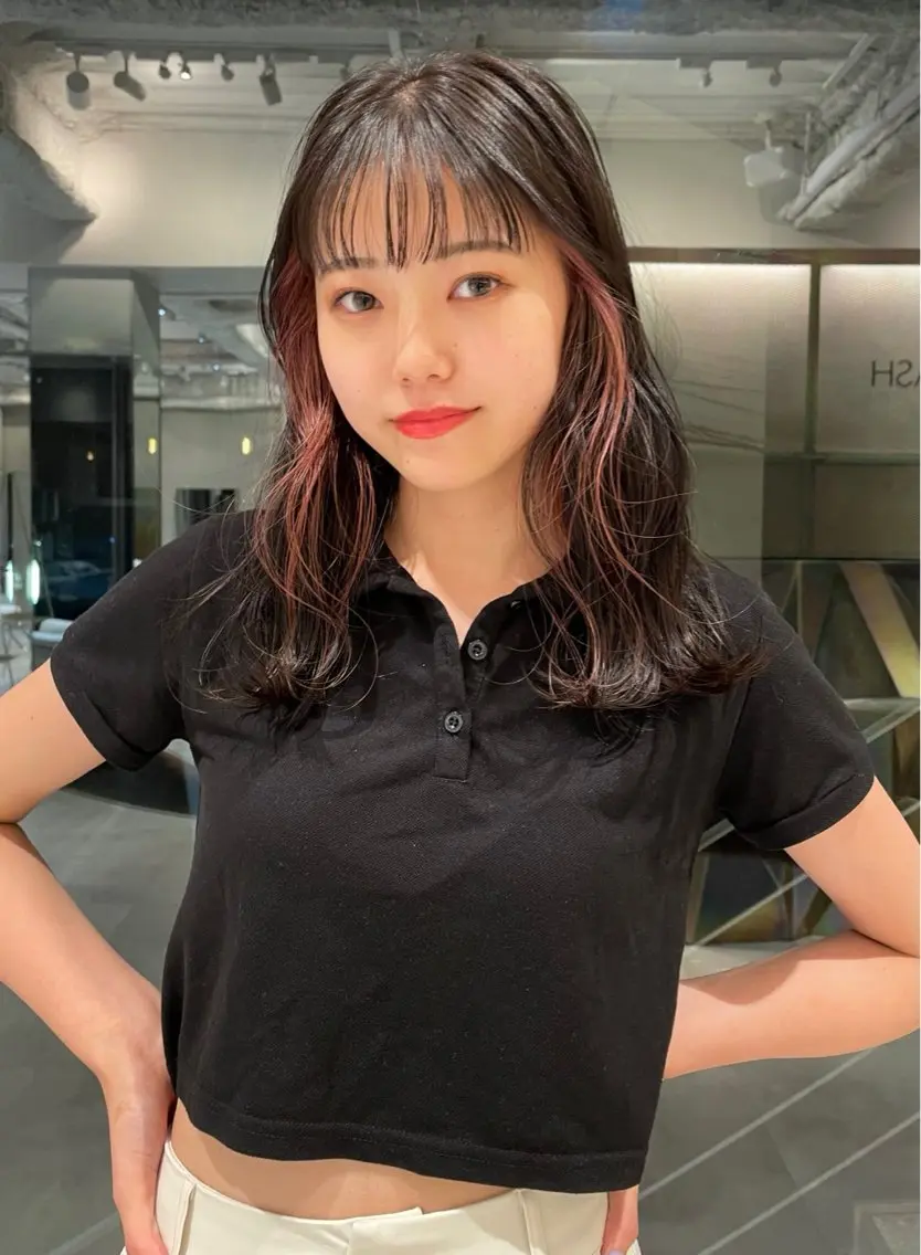 [インナー•イヤリング]カラー🩷⭐️(ブロー、ブリーチ込み)の写真
