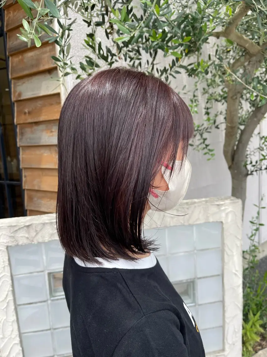 ミディアム カット 縮毛矯正 トリートメント 梶原 真帆のヘアスタイル