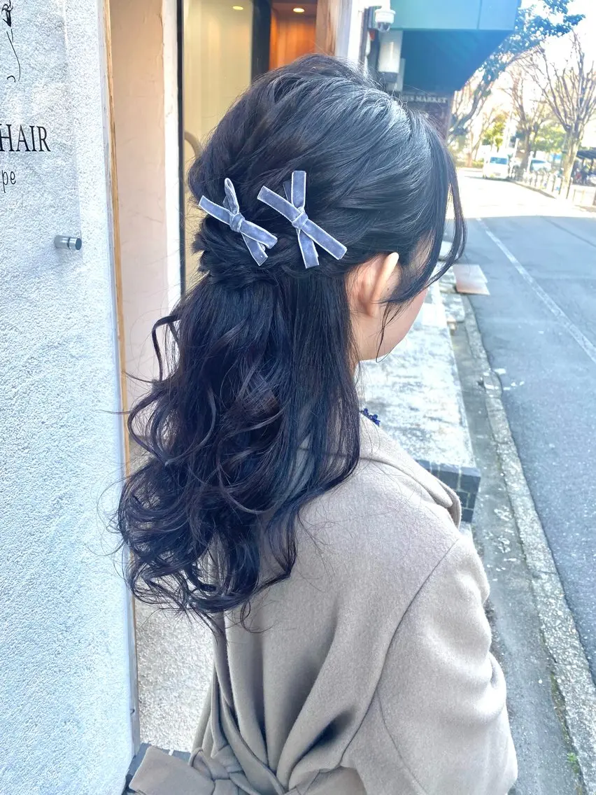 ヘアアレンジ ハーフアップ ボブ指名多数◎ 田中夕子のヘアスタイル
