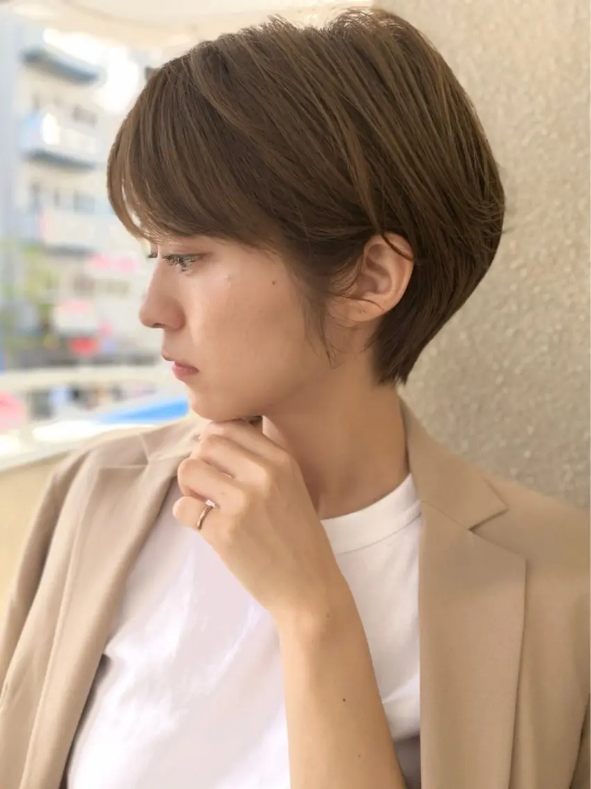 ショート カラー ベージュカラー ミント ミントベージュ ヘアカラー 六本木乙羽 透明感ツヤカラー🧸のヘアスタイル