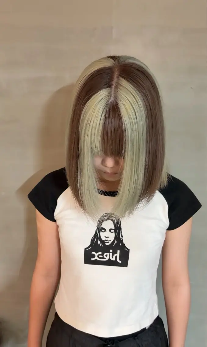 カラー 石江 奈琉のヘアスタイル
