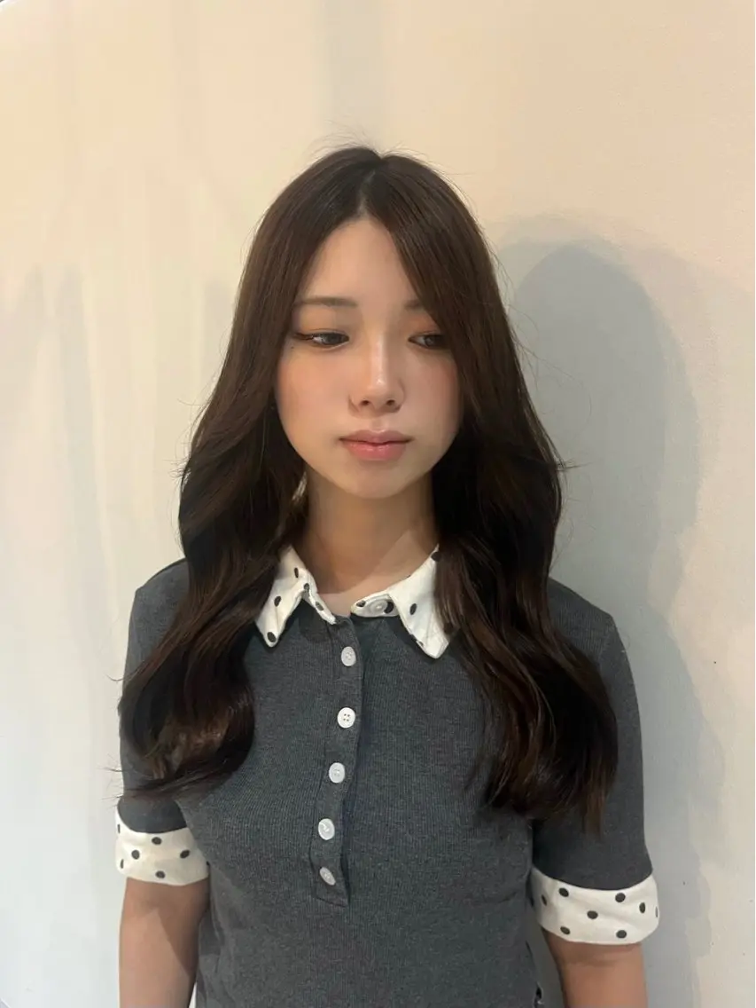 ロング カラー ブラウンカラー 透明感カラー ヘアカラー トリートメント 透明感カラー/京都/ yuinaのヘアスタイル