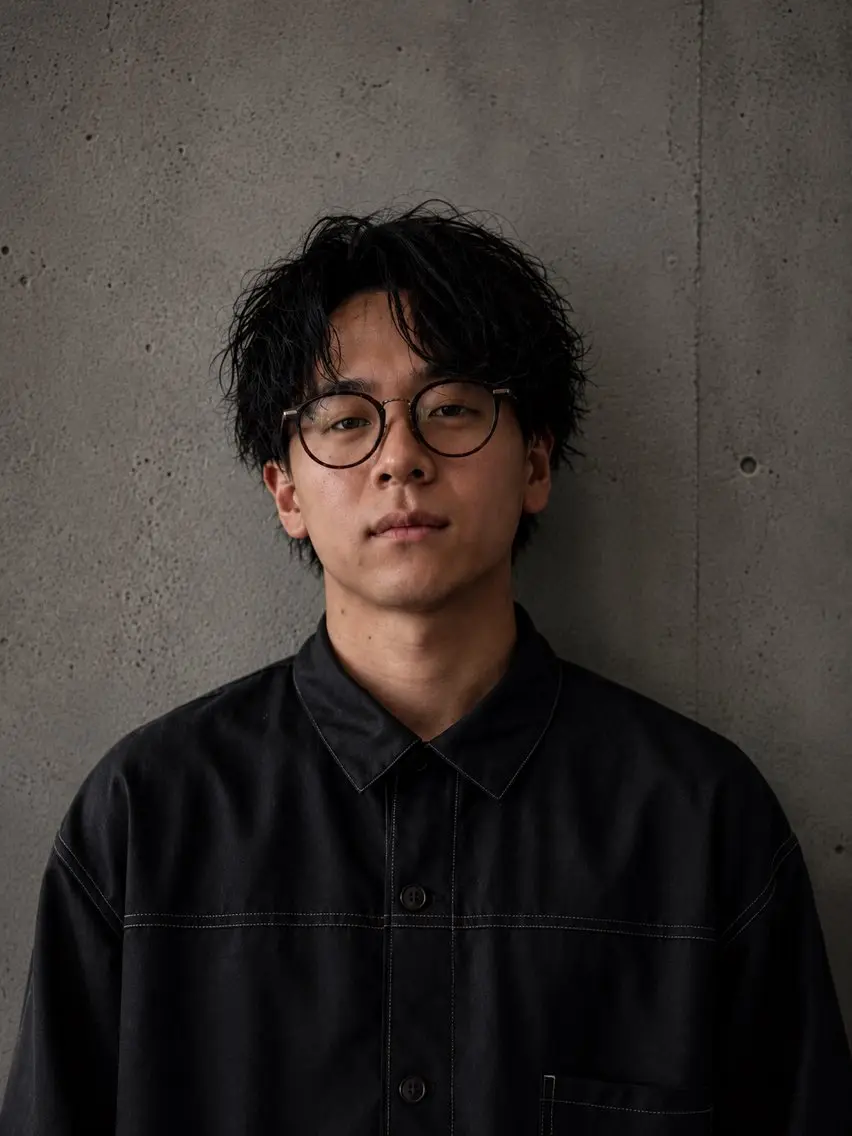 ミディアム パーマ メンズ ミディアムパーマ メンズパーマ 川﨑 大暉のヘアスタイル