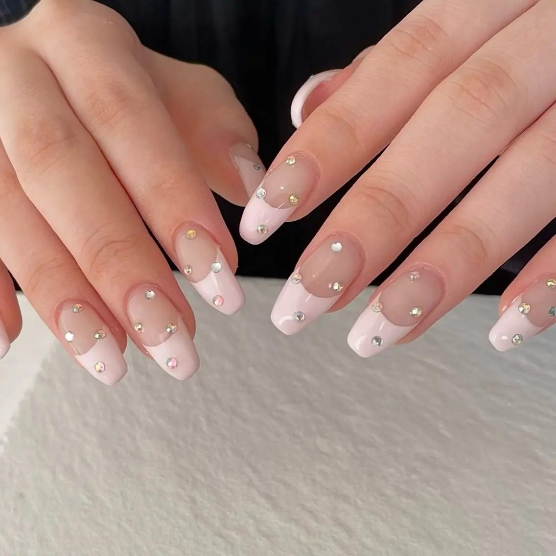 ネイル フレンチネイル ピンク ハンドネイル moufu.nail /sayaka 本町のネイルデザイン