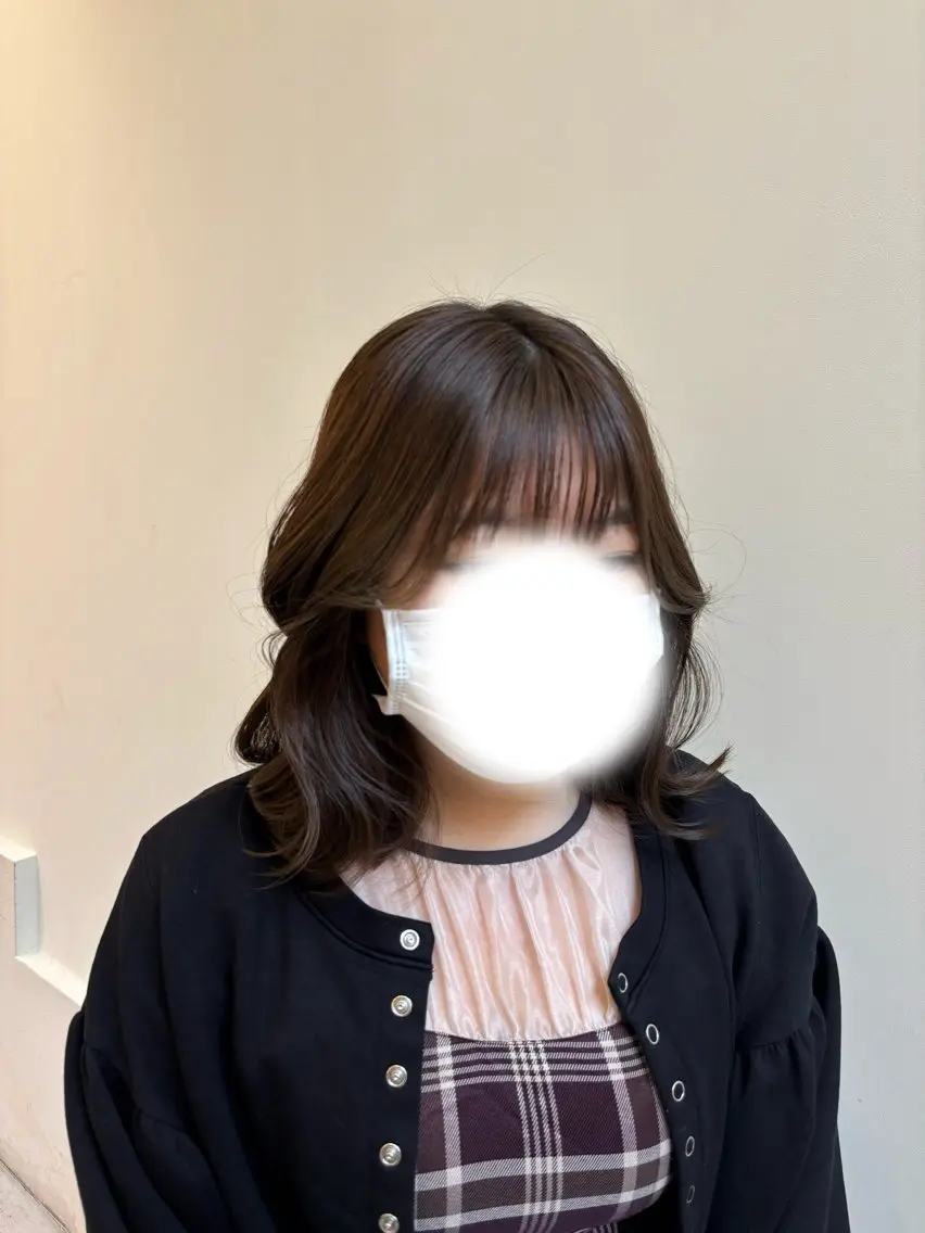 ミディアム ヘアセット 透明感グレージュ/ 縮毛矯正/静岡のヘアスタイル