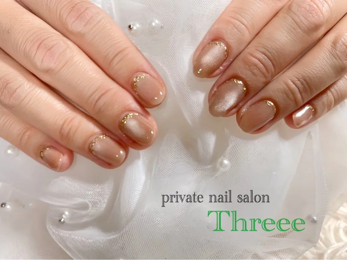 ネイル マグネットネイル ミラーネイル ハンドネイル Nail salon - Threee　-のネイルデザイン