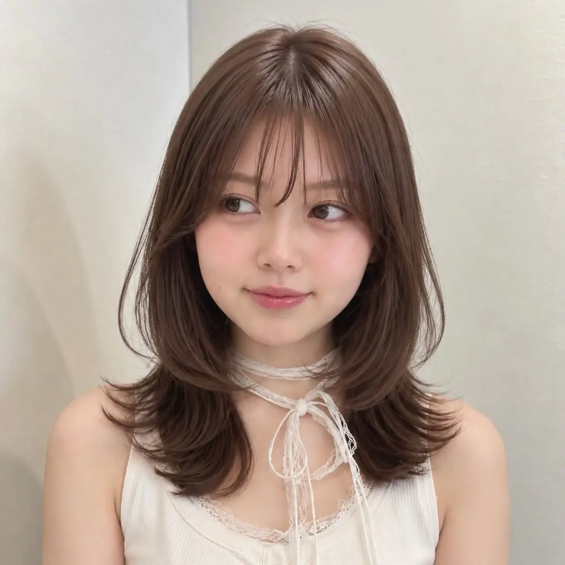 ミディアム カラー レイヤーカット カット ヘアカラー 縮毛矯正/艶カラー/ 🌸ゆうき🌸のヘアスタイル
