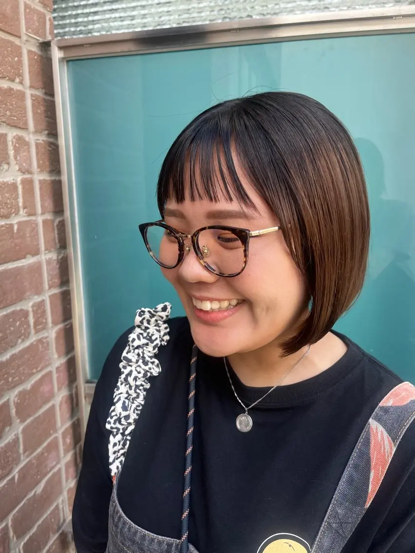 ショート カラー ボブ 久木原 ゆりのヘアスタイル