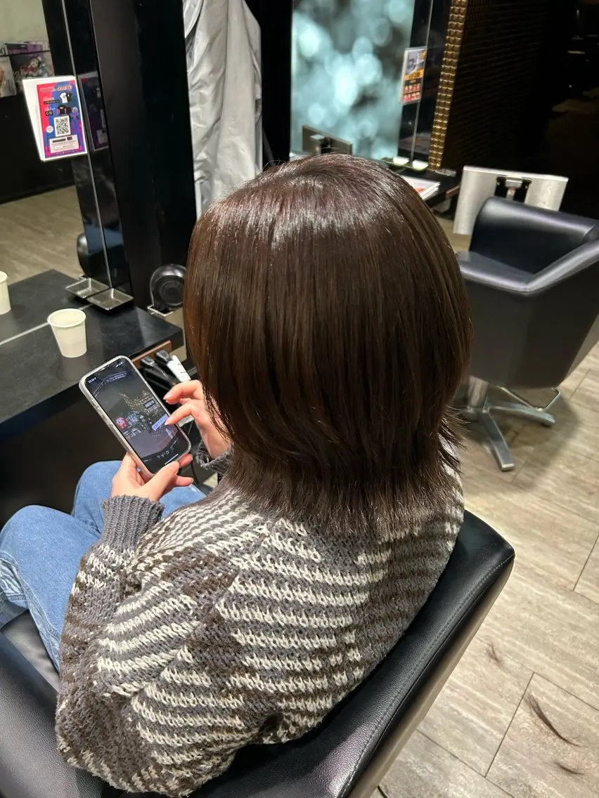 ミディアム ボブレイヤー ボブ レイヤーカット カット トリートメント ishizuka toaのヘアスタイル