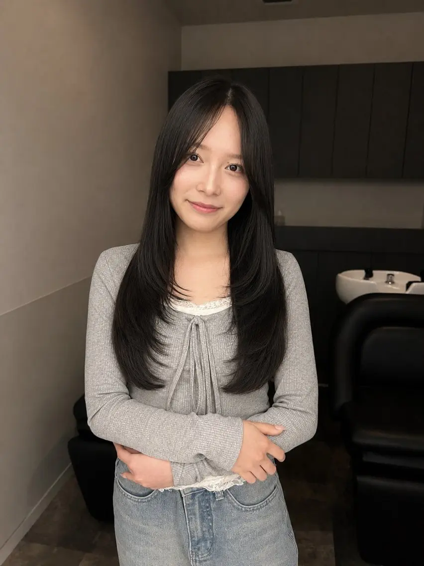 ロング ハイレイヤー レイヤーカット 峠 祐樹のヘアスタイル