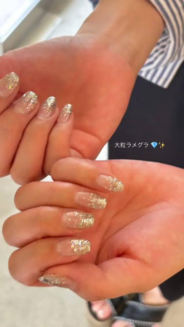 ネイル ラメ(グリッター) ラメグラデーション just Nail Ravi┊︎miuのネイルデザイン